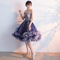 cocktail party dress ball gown sweetheart knee length tulle with appli ...