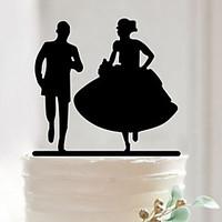 Couples acrylic wedding cake inserted card Elegant cake decoration birthday cake