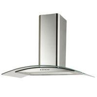 Cooke & Lewis CLGCH90-C Curved Glass Cooker Hood (W) 900mm