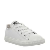 converse all star ox leather infant white mono