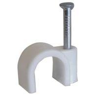 Corelectric White 6mm Round Cable Clips Pack of 50
