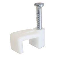 Corelectric White 0.8mm Cable Clips Pack of 20