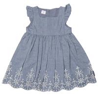 cotton broderie baby dress blue quality kids boys girls