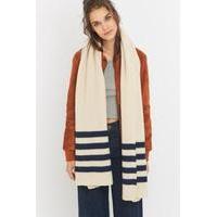 Cosy Striped Brushed Scarf, IVORY