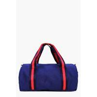 Contrast Webbing Sports Barrel Bag - navy