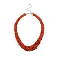 coral beaded statement collar necklace