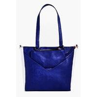 Colourblock Shopper With Purse - navy