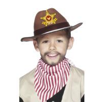 Cowboy Hat with Sheriff Badge Brown