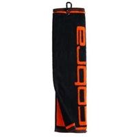 cobra tri fold golf towel blackvibrant orange