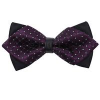 Covert Checks Purple Diamond Tip Bow Tie