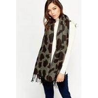 Contrast Printed Scarf Wrap