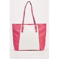 contrast panel tote bag