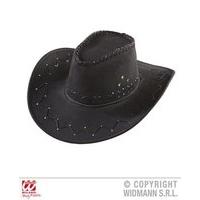 Cowboy Hat Suede Look - Black