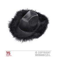 Cowgirl Hat Black Lurex (with Marabou Trim)