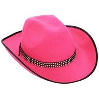 Cowboy Felt Withstrass Band - Pink Cowboy Wild West Hats Caps & Headwear For
