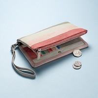 Coral Tricolour Travel Wallet