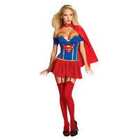 Corseted Super Girl Costume Sexy Womens Super Girl Halloween Costume Super Hero