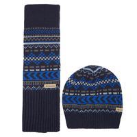 columbia mens winter worn hat scarf set blue