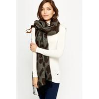 Contrast Printed Scarf Wrap