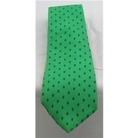 Coles of London Clover Green and Navy Printed Luxury Silk Tie