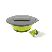 Collaps Bowl And Lid With Grater - Green