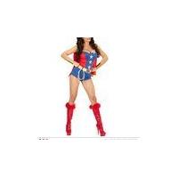 comic book girl l shorts playsuit belt cape headband