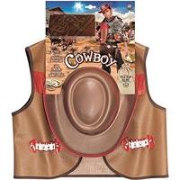 Cowboy - Brown 140cm (vest Hat Bandana Badge)