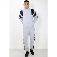 Contrast Patch Zip up Neck Tracksuit