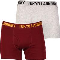 Concord Boxer Shorts Set in Oxblood / Grey Marl - Tokyo Laundry