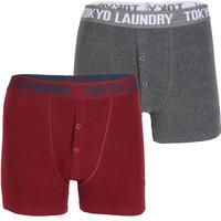 Coomer Boxer Shorts Set in Oxblood / Charcoal Marl  Tokyo Laundry