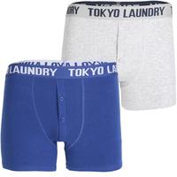 Coomer Boxer Shorts Set in Light Grey Marl / Sapphire  Tokyo Laundry
