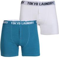 Coomer Boxer Shorts Set in Optic White / Kingfisher Blue  Tokyo Laundry