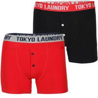 Consort Boxer Shorts Set in Black / Tokyo Red  Tokyo Laundry