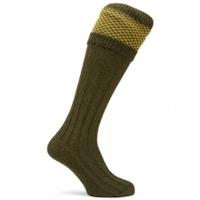 Coxwear Pennine Socks Penrith Basket Weave Shooting Socks, Pollen Yellow, Medium