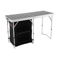 coleman 2 in 1 camp table storage silver silver