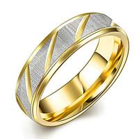 Concise Gold Colour Titanium Steel Eternity Band Wedding Ring Jewellery for Women Accessiories