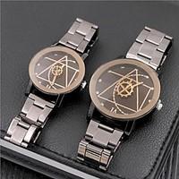 Couple\'s Fashion Watch Wrist watch Unique Creative Watch Chinese Quartz Stainless Steel Band Vintage Casual Silver