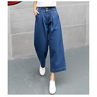 Cool Spring 2017 explosion models fibers coming loose jeans wide leg pants