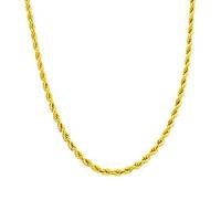 Copper 24K Gold Rope Chain Necklace Gold Necklace For Man Women 5MM Width 18in/20in/24in/30in/36in