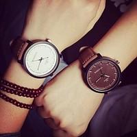 couples strap watch womens watch circular quartz fashion belt mens wat ...