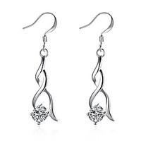 Concise Silver Plated Clear Crystal calabash Style Waterdrop Dangle Earrings for Party Women Jewelry Accessiories