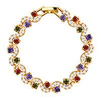 Colorful Luxury Crystal Vintage Jewelry High quality 18k Gold Plated Cubic Zirconia Bracelet Women Jewelry Gifts B40175