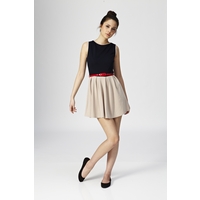 contrast pleat skirt skater dress