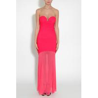 coral sweetheart fishtail maxi dress