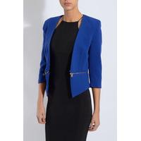 cobalt zip detail blazer