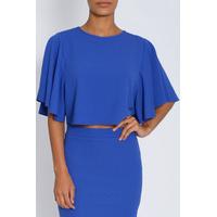 Cobalt Cape Sleeve Crop Top