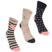 Cote De Moi Design Socks Pack of 3 Ladies