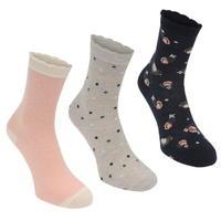 Cote De Moi Design Socks Pack of 3 Ladies