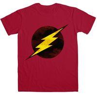 comics t shirt distressed flash lightning symbol