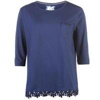 cote de moi crochet trim pyjama top ladies